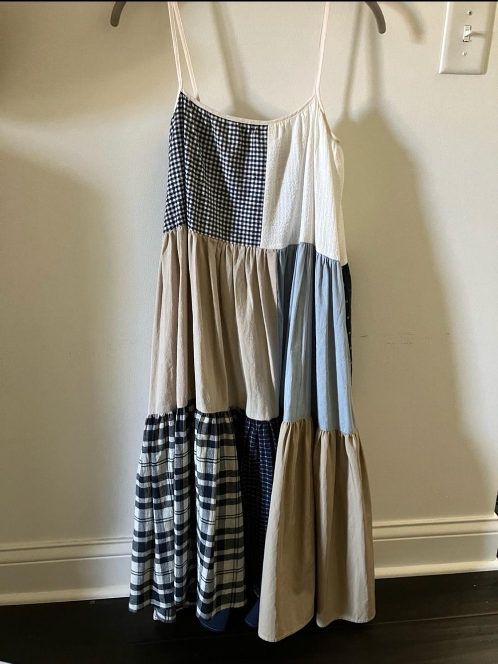 La Réunion Upcycled Patchwork Cami Midi Dress XS